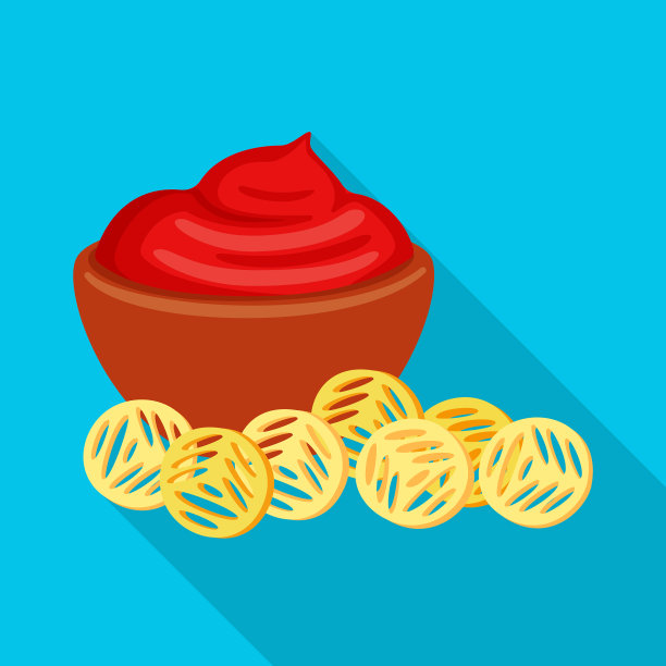 孤立对象零食和油炸面包丁符号图片下载