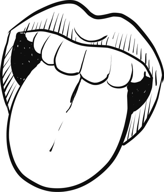 张开嘴，女人的嘴唇和舌头粘在一起图片下载