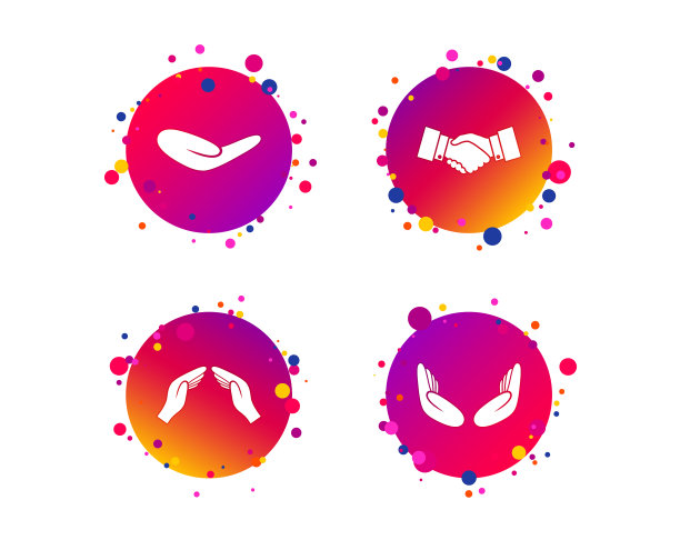 手的图标，握手和保险符号图片下载