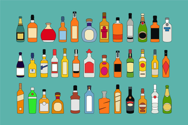 酒精瓶线条图标扁平设计图片下载