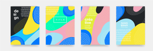 波浪形的蓝、橙、黑、粉颜色渐变图片下载