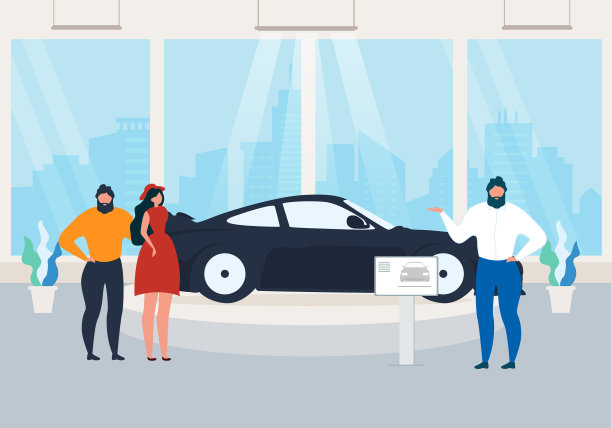 在陈列室展示新款汽车图片下载