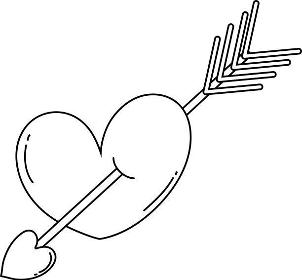 带箭的爱心卡片图片下载