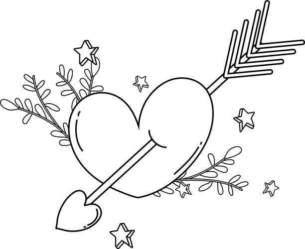 带箭的爱心卡片图片下载