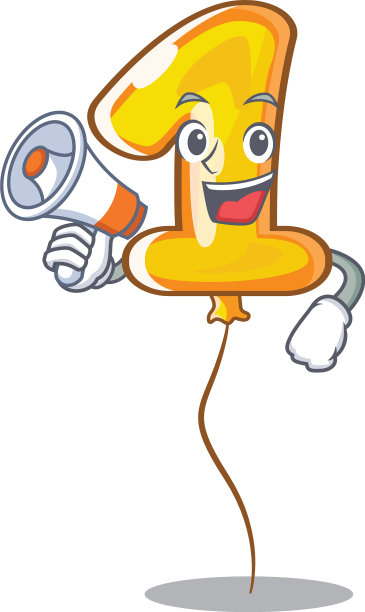 用卡通形状的一号扩音器气球图片下载