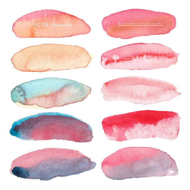 一套白底水彩画图片下载