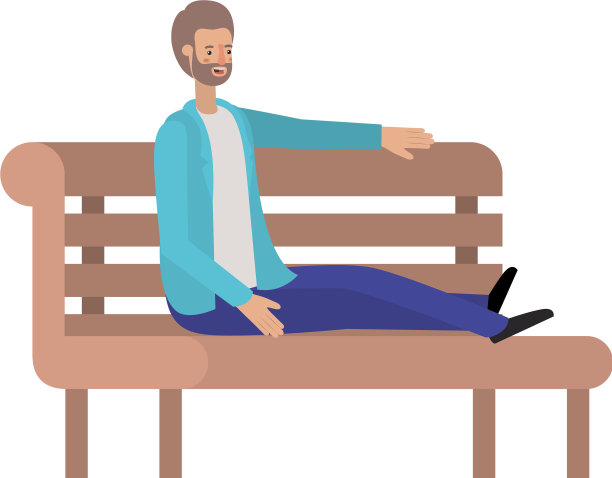 坐在公园椅子上的人的头像图片下载