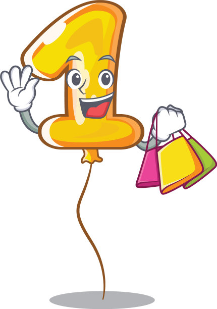 购物一号气球孤立吉祥物图片下载