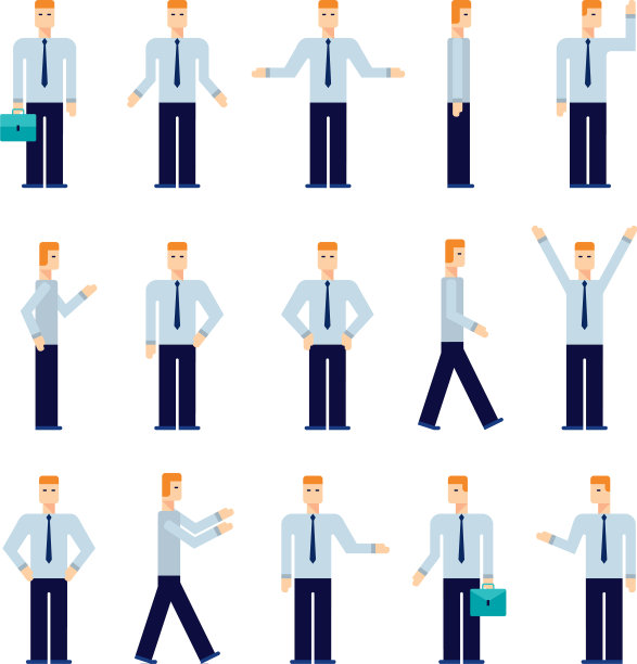 现代平面设计卡通人物集图片下载