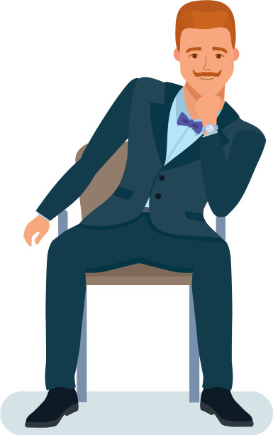 聪明优雅的男人卡通人物图片下载