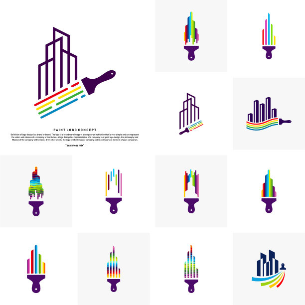 集建筑涂料标志设计理念图片下载