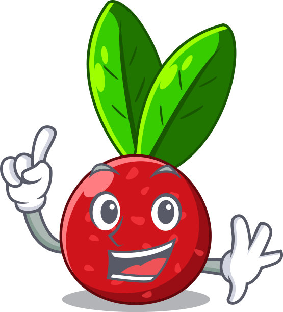 手指果上分离的杨梅吉祥物图片下载