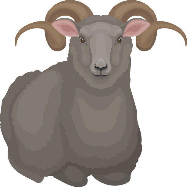 平图标的公羊与公羊同卧图片下载