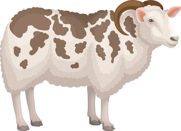 Jacob绵羊侧面视图的平面图标图片下载