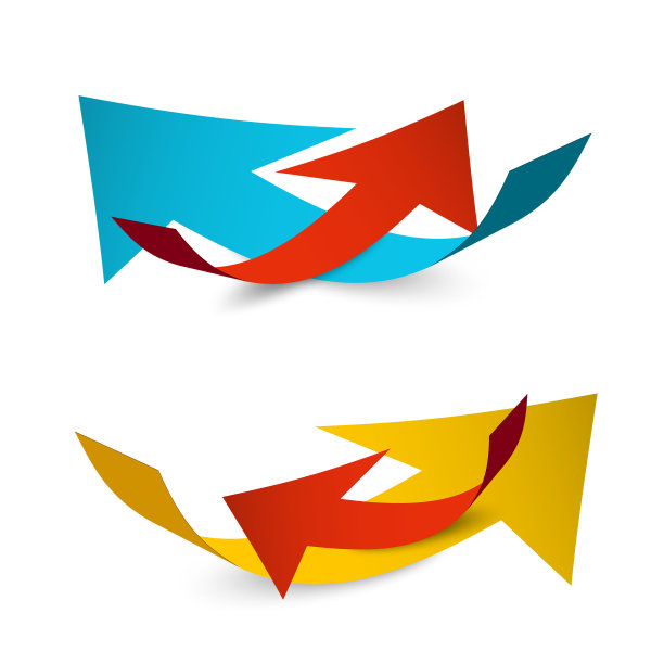 纸箭头孤立在白色背景上图片下载