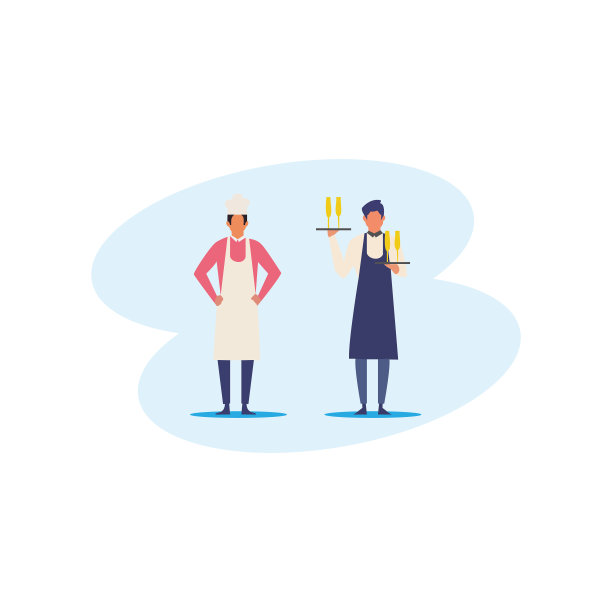 两个年轻的男服务员图片下载