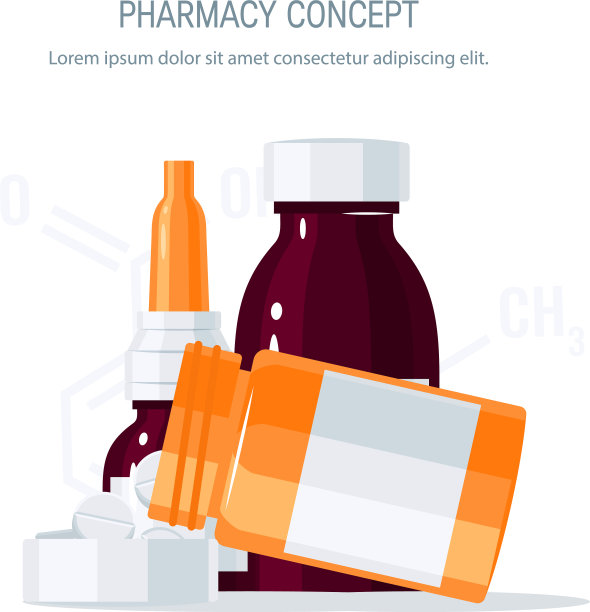 药瓶的概念在平坦的风格图片下载