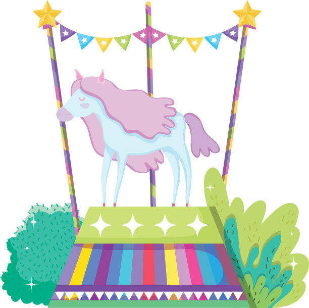 美丽的马戏团马在舞台上的角色图片下载