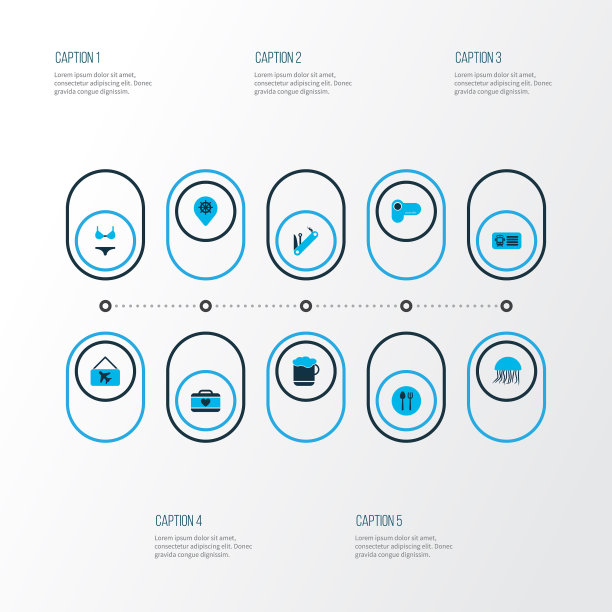 旅行图标彩色设置与多工具图片图片下载
