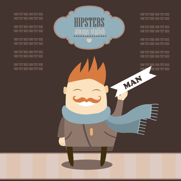 有趣的卡通人物时尚的潮人图片下载