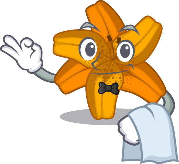 服务员百合虎花在卡通树图片下载