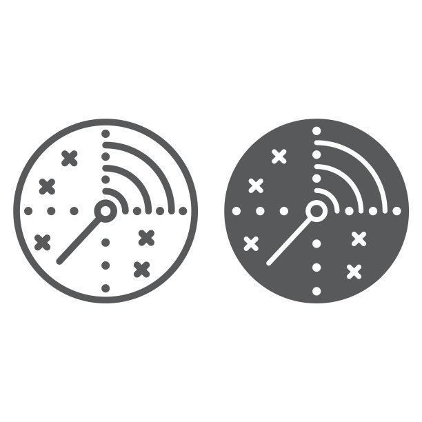 雷达线和图示图标，军事和海军图片下载