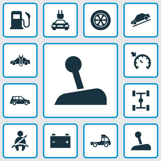 汽车图标设置与变速杆系电动汽车图片下载