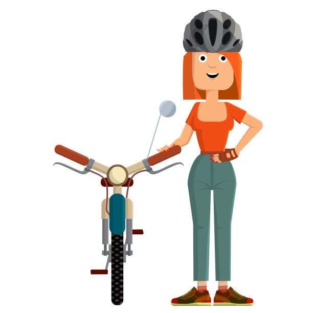 年轻女性骑自行车图片下载