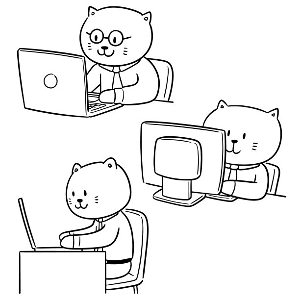 一组办公室猫图片下载