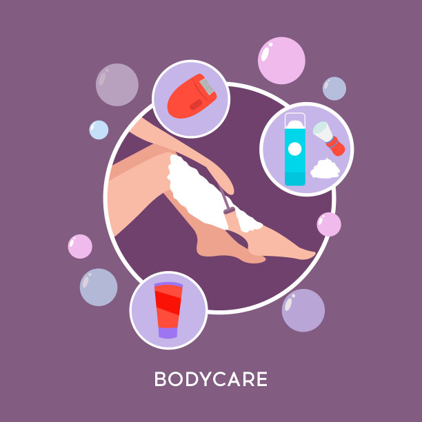 平面卡通腿与剃须效果过程图片下载