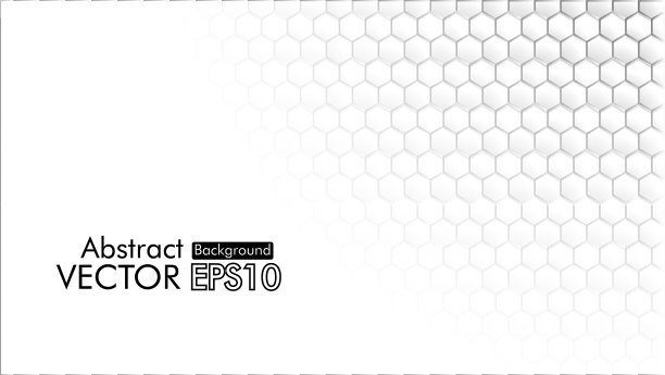 抽象的六边形蜂窝白色背景图片下载