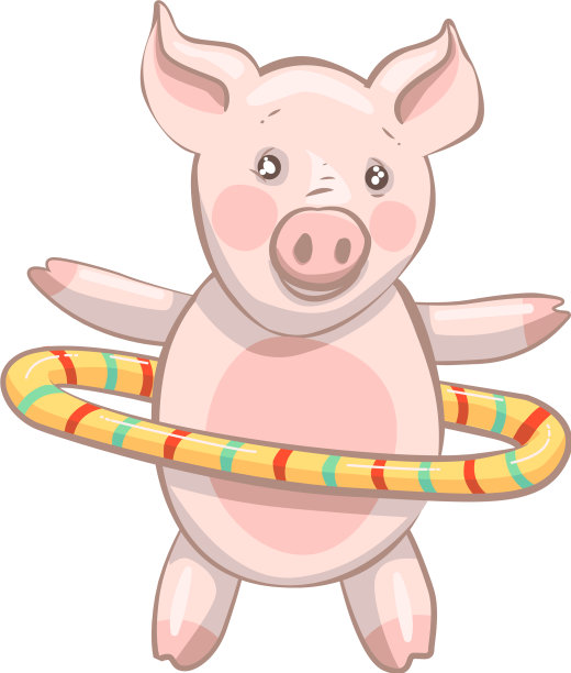 小猪在转呼啦圈，小猪在搞笑图片下载