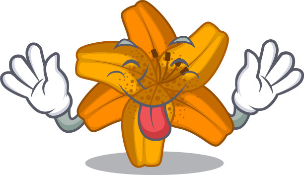 吉祥物舌出虎莲花孤立图片下载