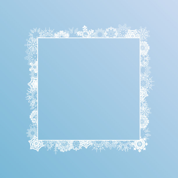 白色的冬天冰雪花方形框架eps10图片下载