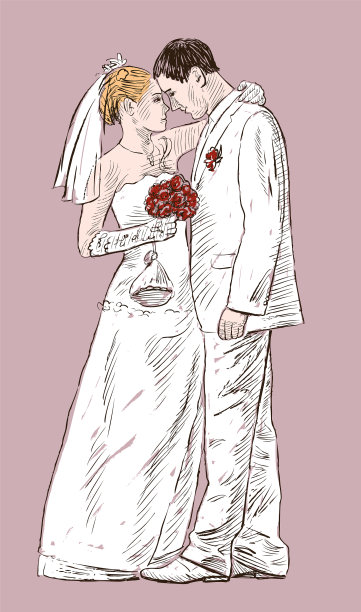 爱的新娘和新郎图片下载