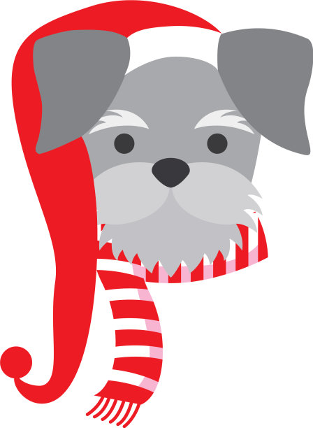 狗狗圣诞快乐卡片图片下载