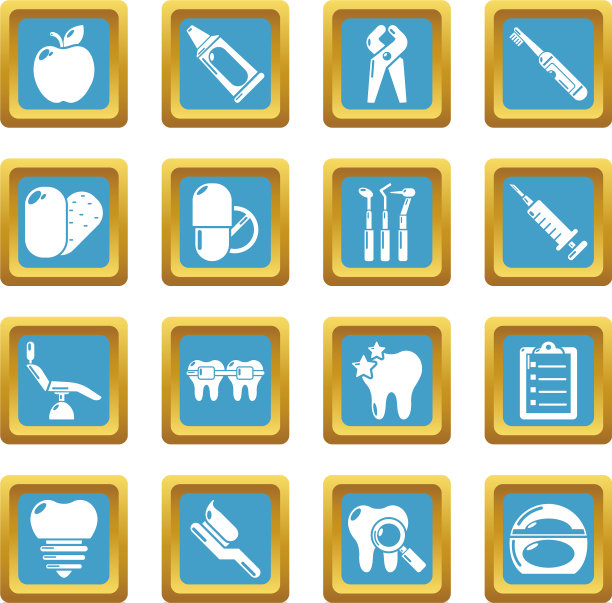 口腔牙科图标设置蓝宝石广场图片下载