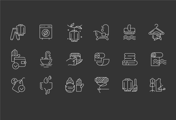 图标和标志的洗衣和干clinning图片下载