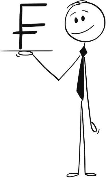 卡通的服务员或商人拿着托盘图片下载