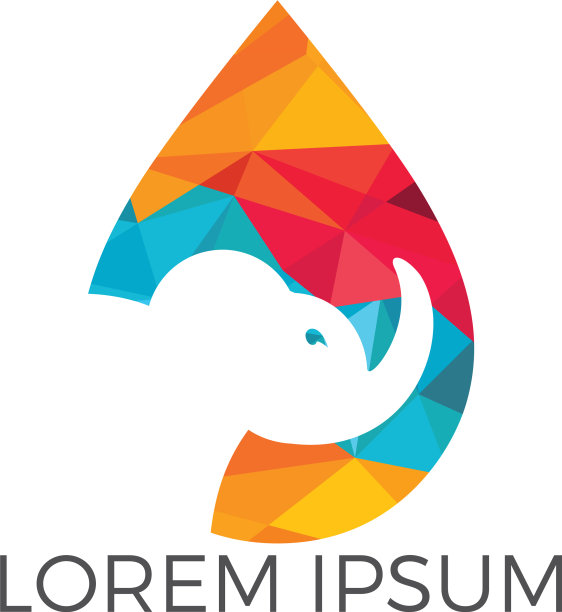 水滴和大象标志设计图片下载