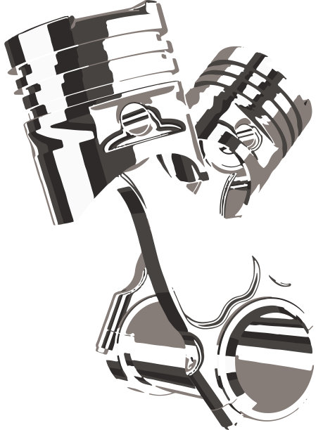 白色活塞上的两个黑色活塞图片下载