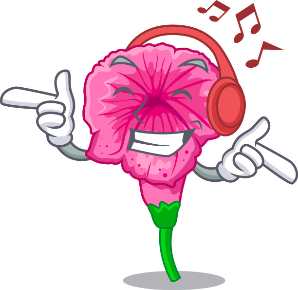听音乐，矮牵牛花在性格上生长图片下载