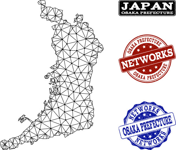 大阪多边形网络网格图图片下载