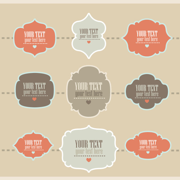一套复古风格的标签图片下载