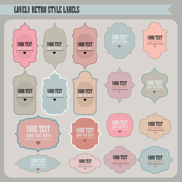 一套复古风格的标签图片下载