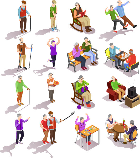 老年人等距定形图片下载