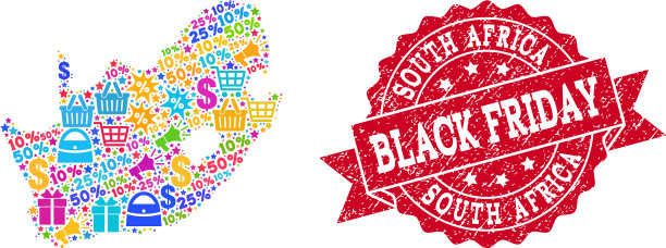 黑色星期五拼贴马赛克南方地图图片下载