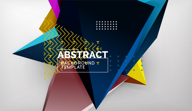 三维几何三角形形状抽象背景图片下载