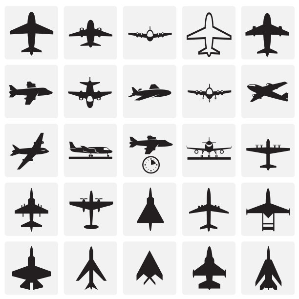 飞机图标上的方块背景图形图片下载