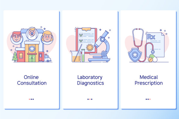 医疗保健和健康生活方式网站线性图片下载
